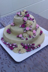 Wedding cake made on gingerbrede and marzipan