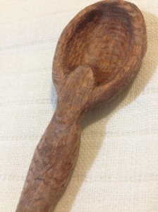 Closer image of the mermaid's hair on the spoon